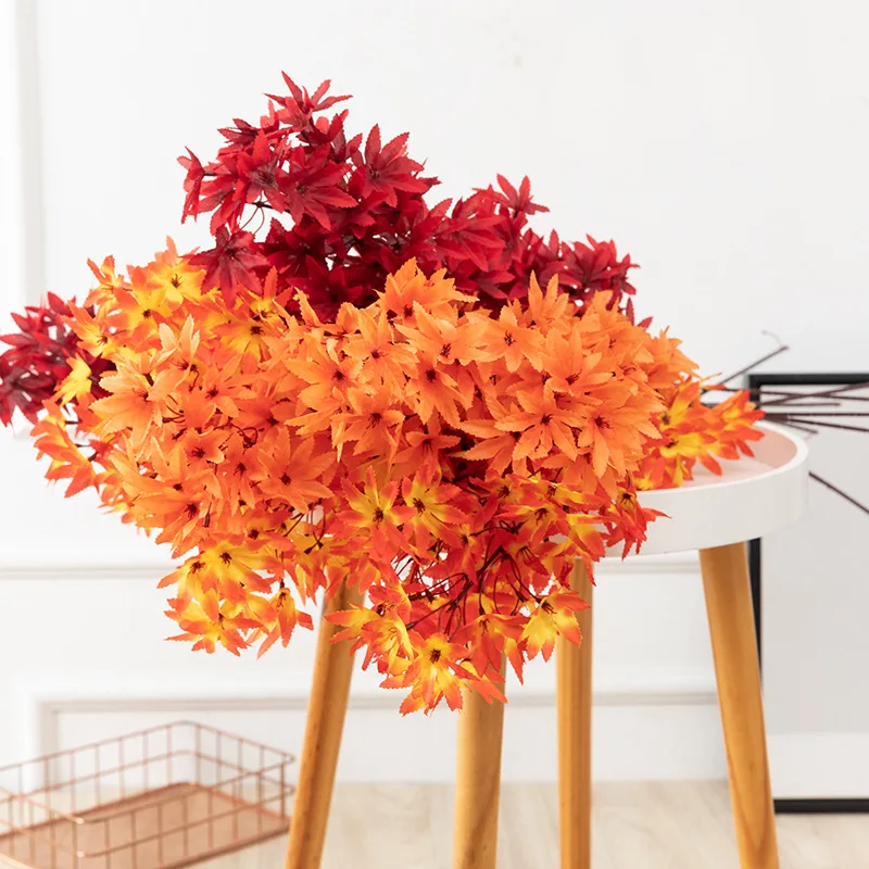 

85CM Artificial Flowers Maple Leaf Halloween Props DIY Plant Wall Accessories Interior Decoration Simulation Flower