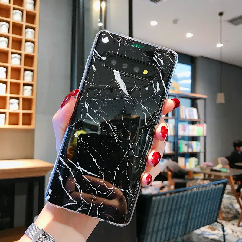 Мягкий мраморный чехол для телефона Samusng Galaxy S7 S8 S9 S10 S10e Note 8 9 10 A10 M10 A20 A30 A50 A70 A6 A7 A9 Pro