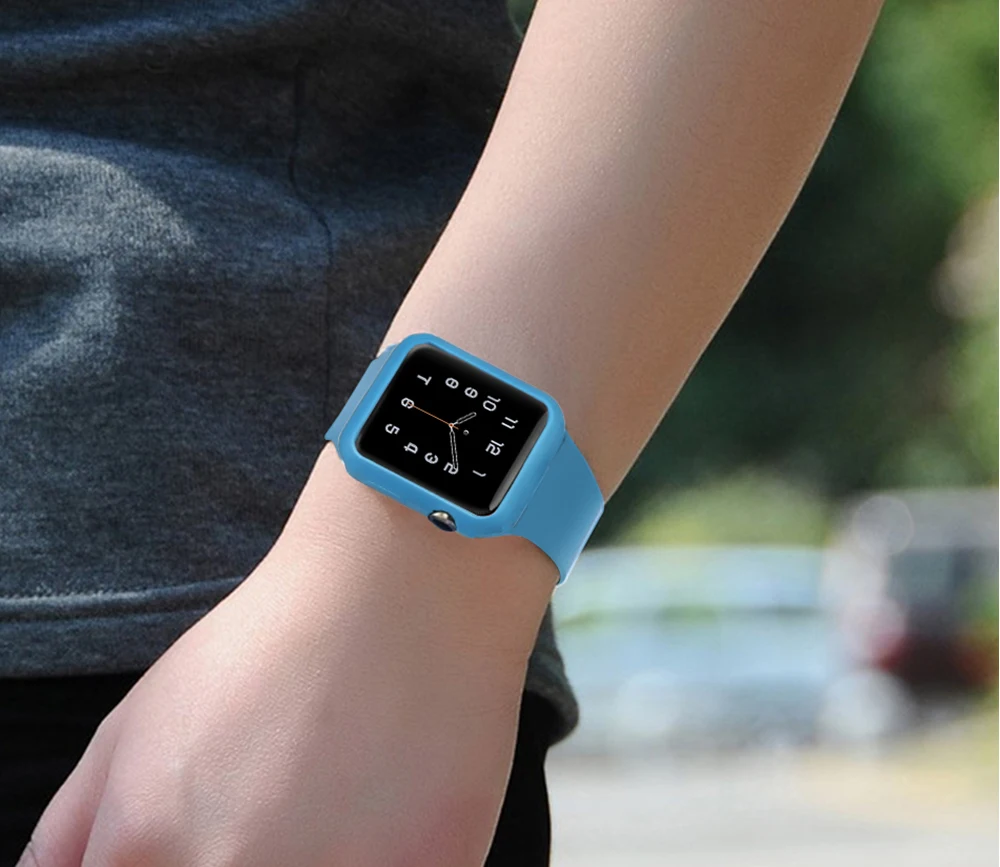 Мягкий силиконовый чехол для Apple Watch 3 2 1 42 мм 38 мм полная защитная оболочка для iWatch 4 5 40 мм 44 мм бампер для часов