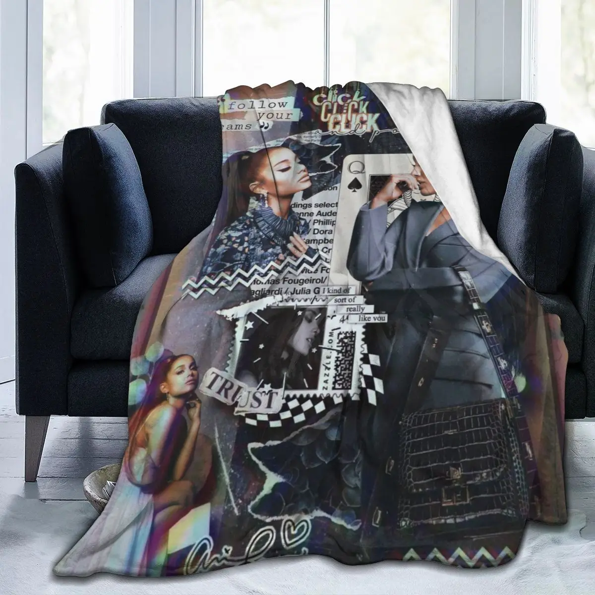 Плюшевое одеяло Ариана Гранде с аниме 3D принтом покрывало винтажное постельное