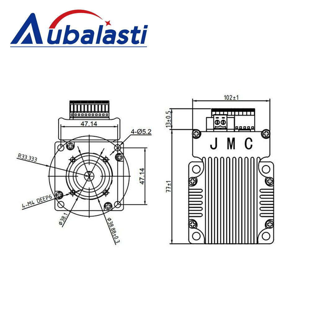 Aubalasti JMC Nema23 140 Вт 0 45 Нм 3000 об/мин встроенный драйвер серводвигателя 36 В