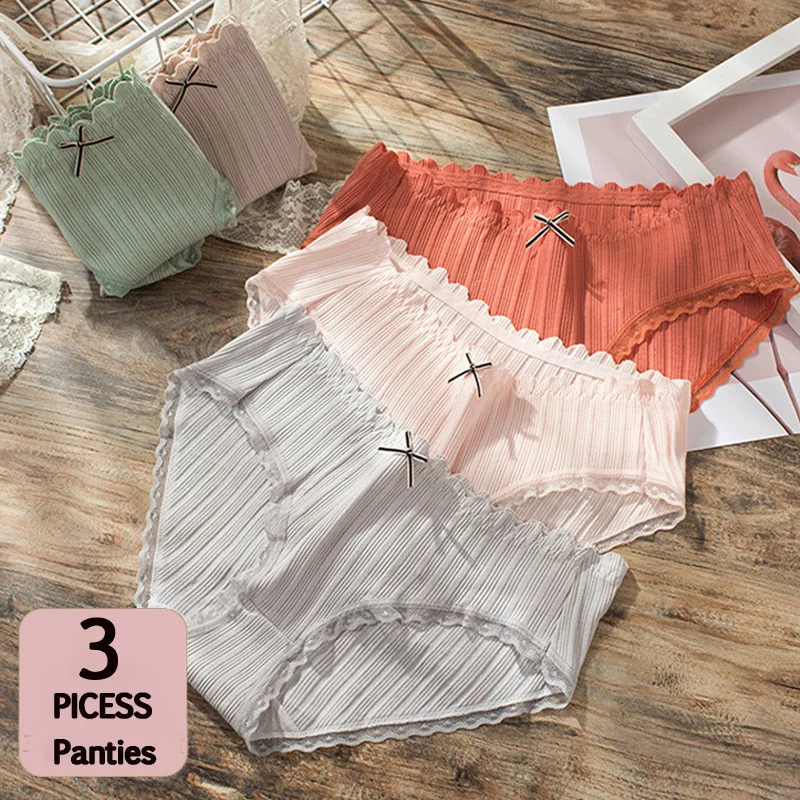 3 шт./компл. женское нижнее белье женские хлопковые трусики с низкой