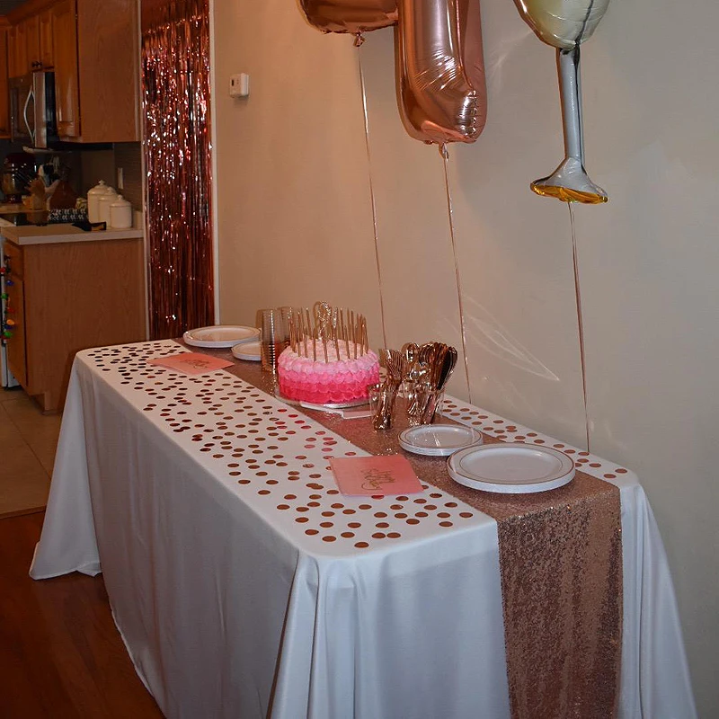1 шт. вечерние скатерти с золотыми и розовыми пайетками для свадебных торжеств