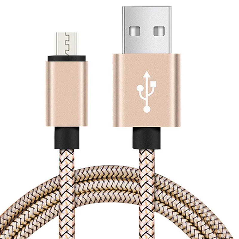 USB кабель для быстрой зарядки нейлоновое плетеное зарядное устройство Шнур для iphone 6 6S 7 8 Plus XR X XS MAX для Xiaomi huawei samsung Smart phone - Цвет: Gold Length 1m