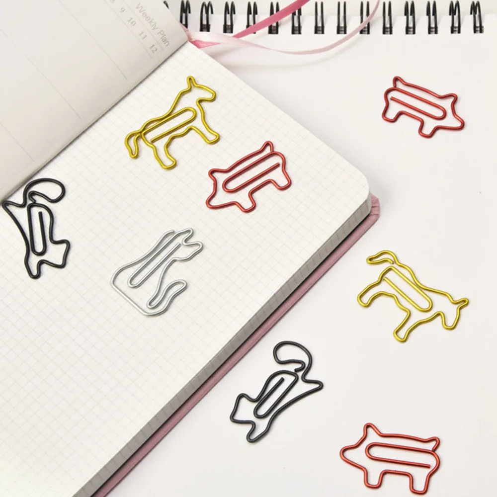 

30pcs Adorable Horse Shaped Paper Clips Creative Bookmarks Paper Clamp Needles for Home Office School (Golden Horse)