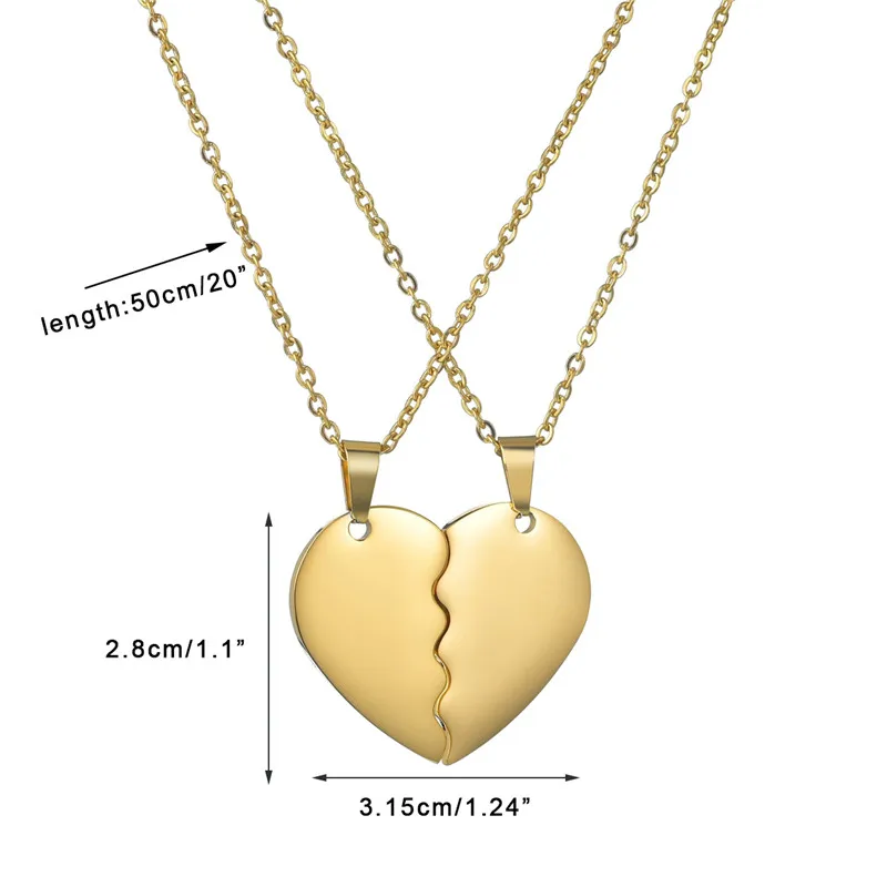 Креативная гравировка имени пары кулон двухстороннее сердце Shaoed гравированное