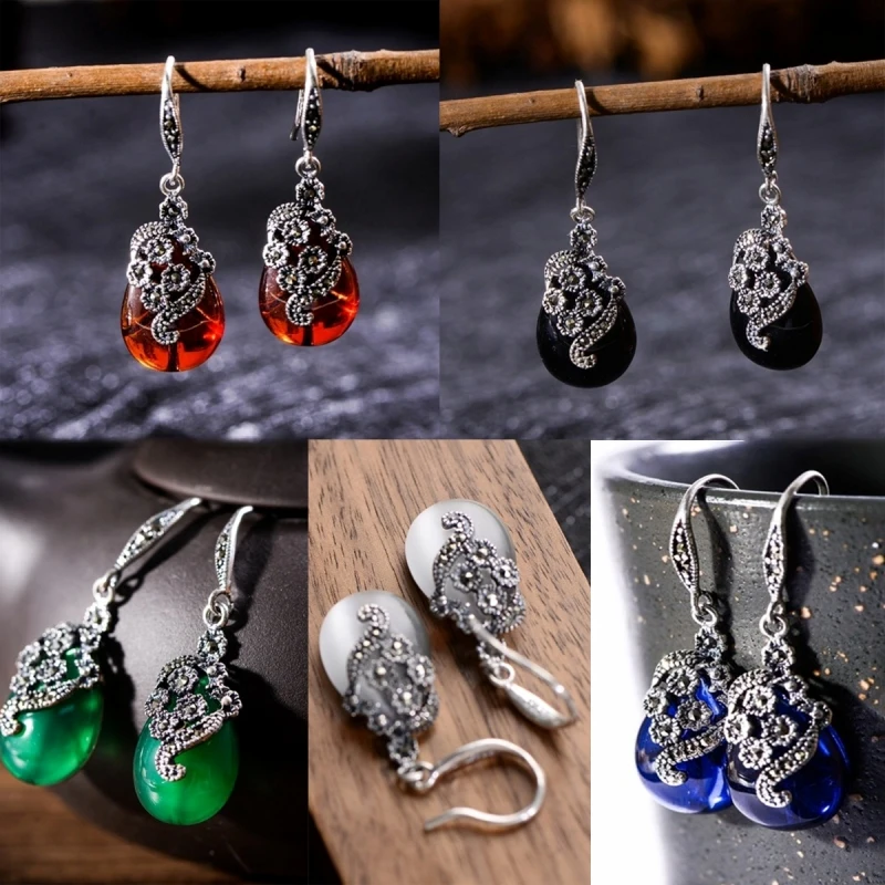 Серьги-подвески женские из серебра 925 пробы с
