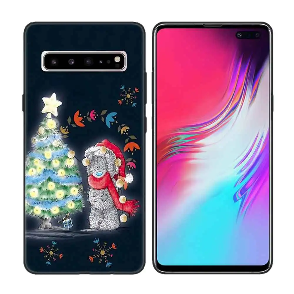 Черный мягкий силиконовый чехол-накладка для samsung Galaxy S7 S8 S9 S10 5G S10E J4 J6 J8 M20 Note 8 9 Edge Plus Cas потрёпанный плюшевый медвежонок - Цвет: Золотой