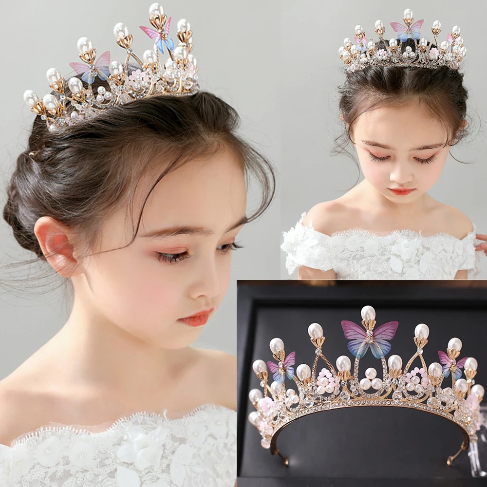 

Luxury Baroque White Crystal Pearl Bridal Crown Tiara Magnificent Rhinestone Diadem for Bride Headband Wedding Hair Accessories