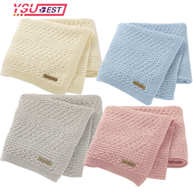 

Baby Blankets Super Soft Newborn bebes Swaddle Wrap 100*80cm Knitted Infant Kids Stroller Basket Bed Blankets Sleeping Covers