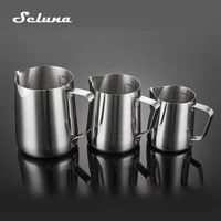 stainless steel latte art pitcher milk frothing jug espresso coffee mug barista cappuccino tools 350 600ml with scale measuring