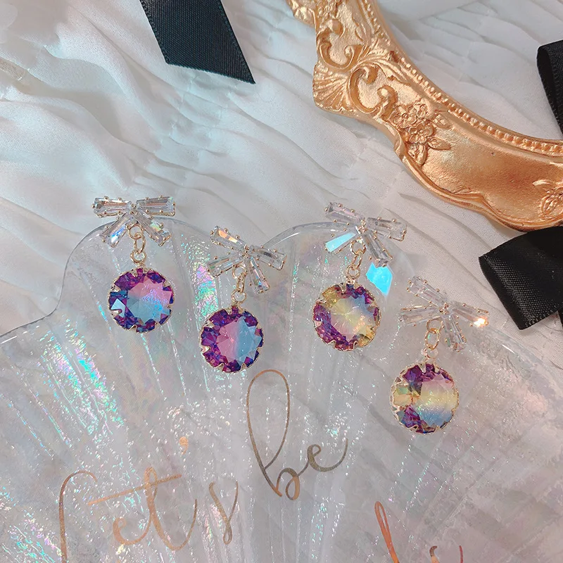 Женские серьги гвоздики с кристаллами|Серьги-подвески| |