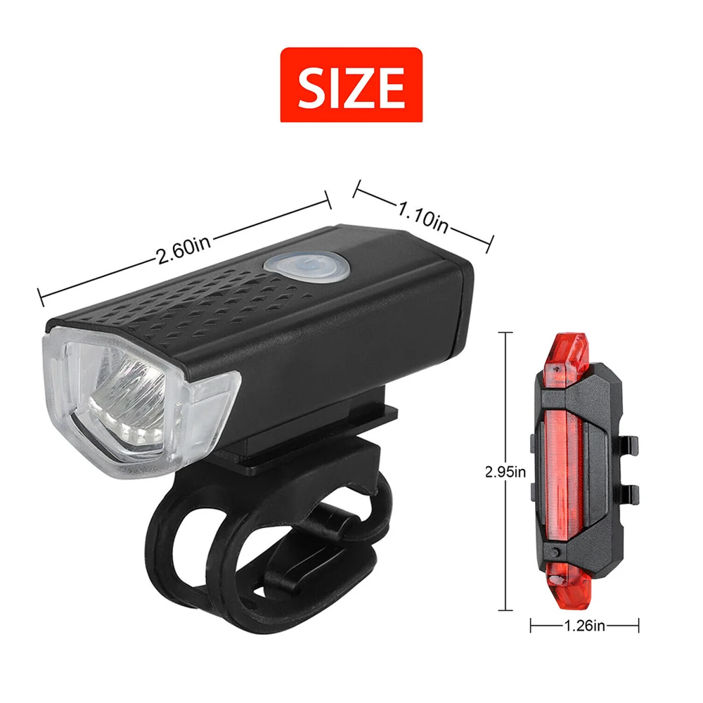 Bike Bicycle Light USB LED Rechargeable Set Mountain Cycle Front Back Lamp Flashlight | Электроника