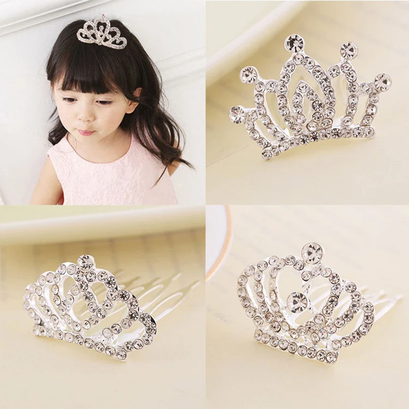 

Newly Mini Tiara Hair Clips Princess Crown Comb Costume Accessories for Princess Party Girls Children VK-ING