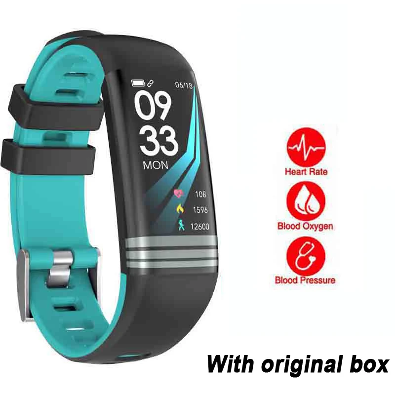 Cyan G26 Pro цветной экран умный Браслет фитнес-часы трекер активности водонепроницаемый смарт-браслет измеритель артериального давления браслет - Цвет: Cyan