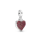 Серебряный сверкающий CZ красный любовь Шарм подходит для женщин, модные украшения, горячая распродажа, подарок