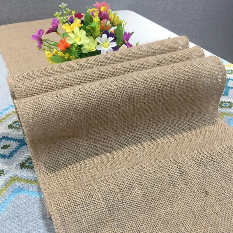 Винтажная натуральная Φ Новогодняя настольная дорожка для свадьбы 275 см x 30