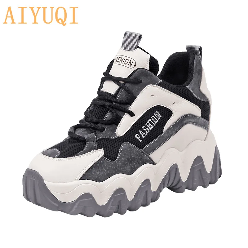 Женские кроссовки AIYUQI на платформе и Высоком толстом каблуке повседневные