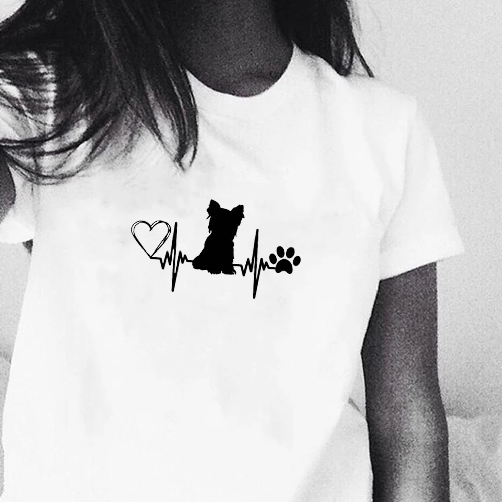 Футболка женская хлопковая в стиле Харадзюку с изображением йоркширского