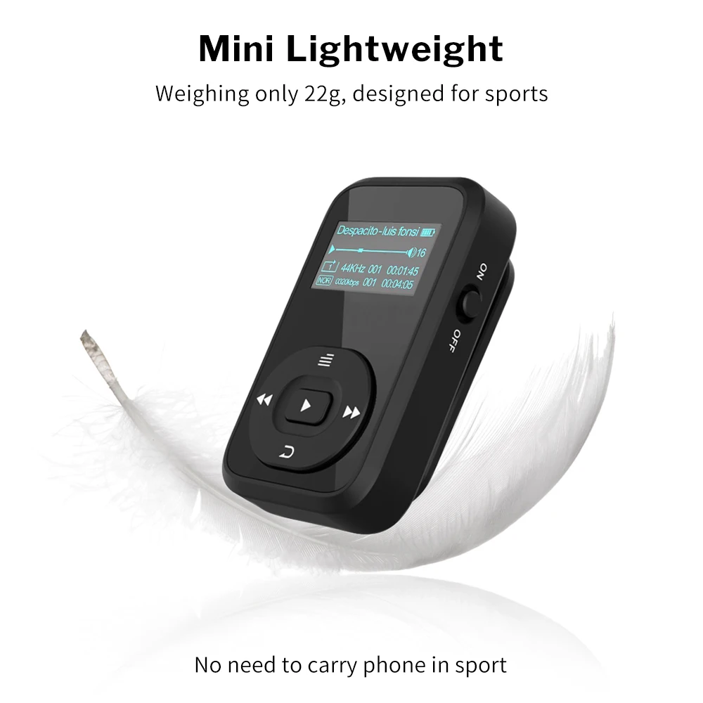 Deelife Спортивный MP3 плеер Bluetooth с зажимом, FM радио, повязка на руку, портативный мини MP 3, музыкальный плеер для бега, спортивный MP3-Player