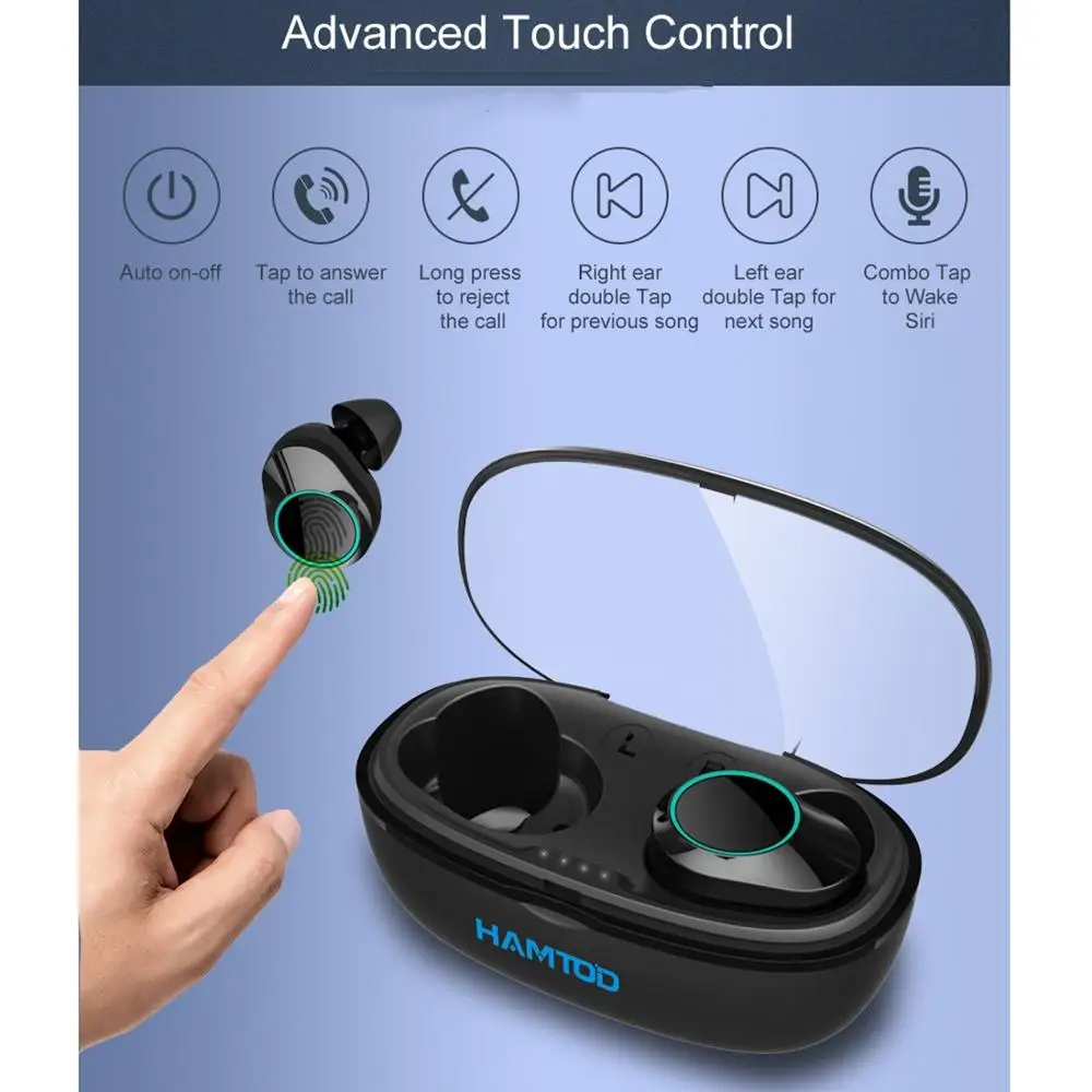 Беспроводные наушники HAMTOD G05 Bluetooth 5 0 гарнитура IP6X с водонепроницаемым сенсорным