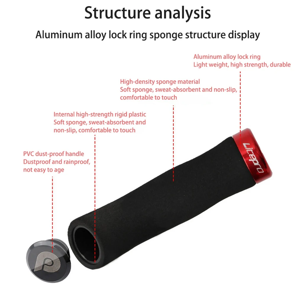 

1Pair Anti-Slip Bicycle Grip Locking Bicycle Handlebar Grips Rubber Sponge Bike Grips for Bicycle Mountain