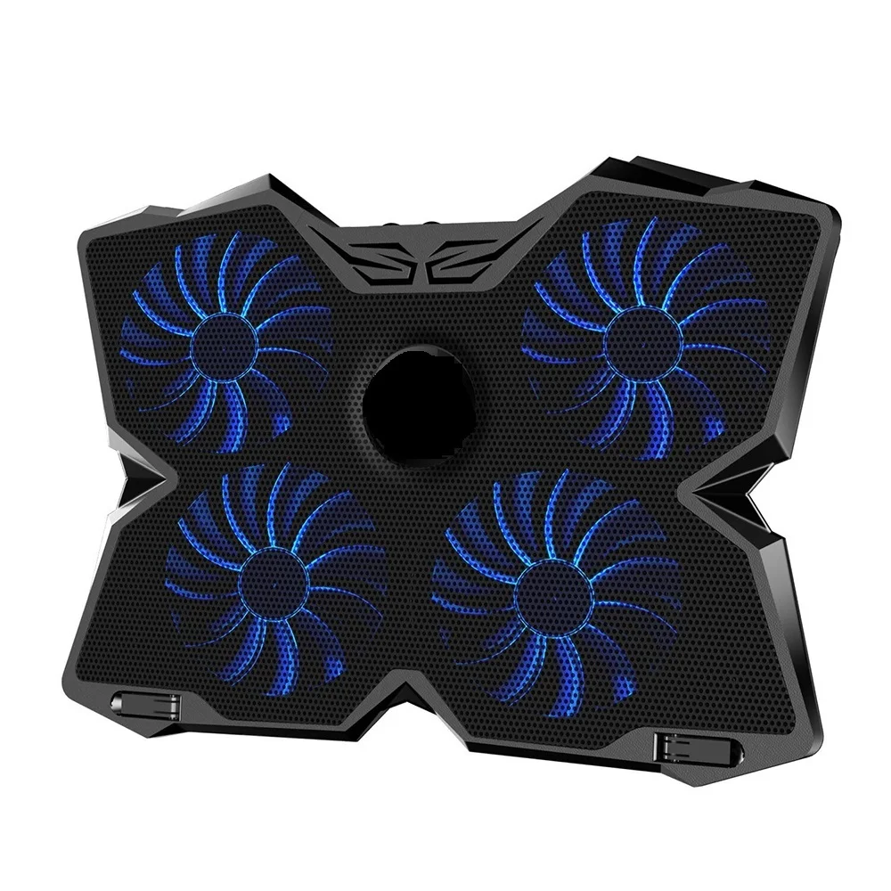 Cooler Fans Laptop Cooling Pad Notebook Gaming Cooler Stand with Four Fan and 2 USB Ports for 14-17inch Laptop Fast delivery