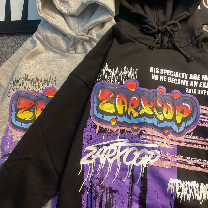 Худи в стиле Харадзюку С надписью и графическим рисунком граффити уличная одежда