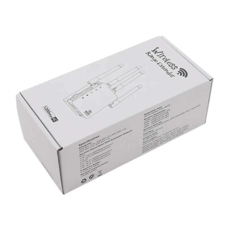 

AC 1200Mbps Dual Band Wifi Signal Amplifier 2.4G / 5G Wireless Wifi Repeater