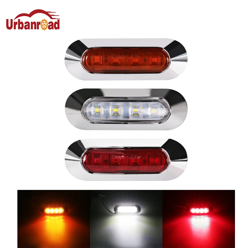 

10 PCS Urbanroad 4 LED Side Marker Light Clearance Lamp 10V-30V Waterproof Truck Trailer Side Marker Lights Tail Lamp