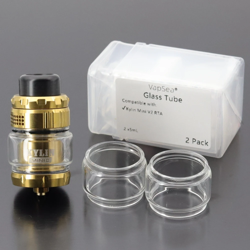 

Original VapSea Kylin mini V2 RTA Glass Tube 2 Pack Transparent Pyrex Bubble Bulb 5ml Tank For Vape RTA Atomizer