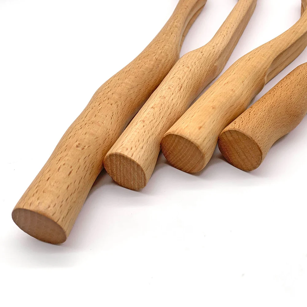 

4 Pcs Natural Wooden Gua Sha Stick Scraping Back Muscle Fast Large Area Body Relax Massage Tools Health Care