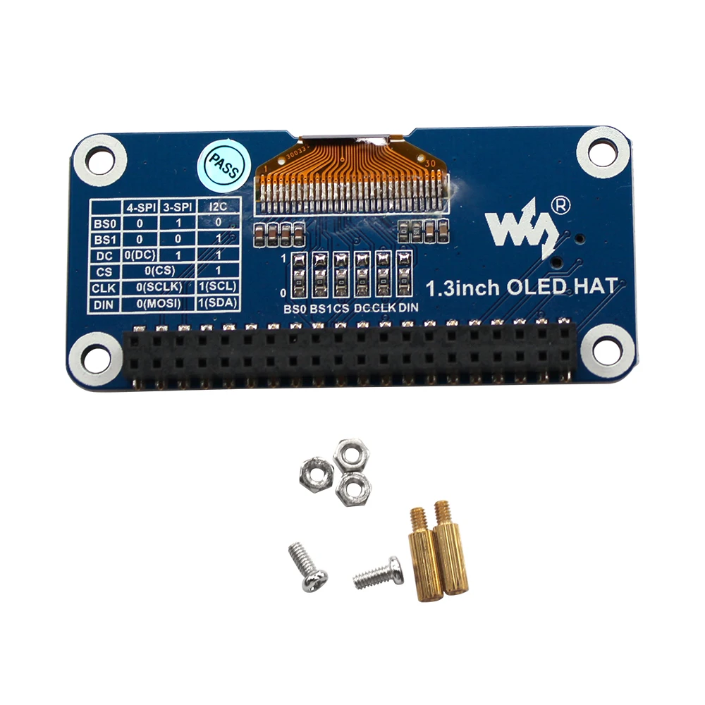 Плата расширения шляпы Waveshare SH1106 с OLED-дисплеем 1 3 дюйма для Raspberry Pi 2B/3B/Zero W 128x6 4