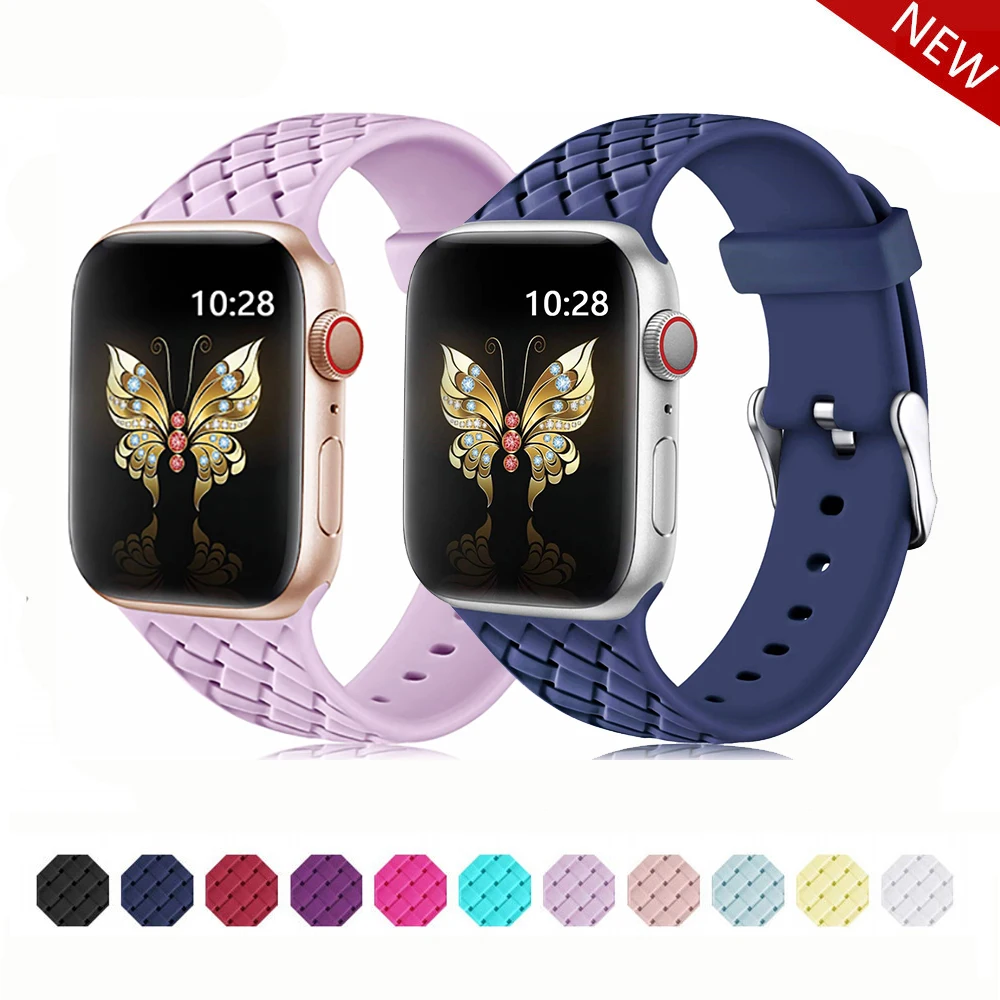 Тканый ремешок с узором apple Watch band 4 (iwatch 5) 44 мм 40 watch 3 2 1 42 38 спортивный силиконовый