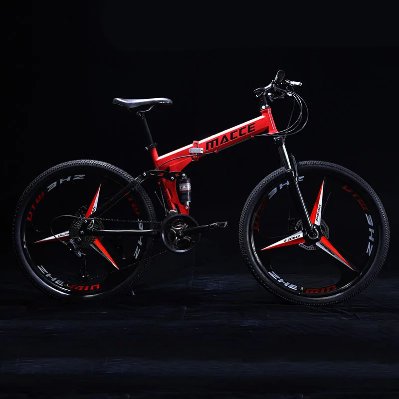Складной горный велосипед колеса 24 дюйма 21 скорость двойная амортизация