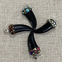 crystal chili shaped black pendant inlaid natural stone colored gravel pendant handmade exquisite jewelry earring decoration