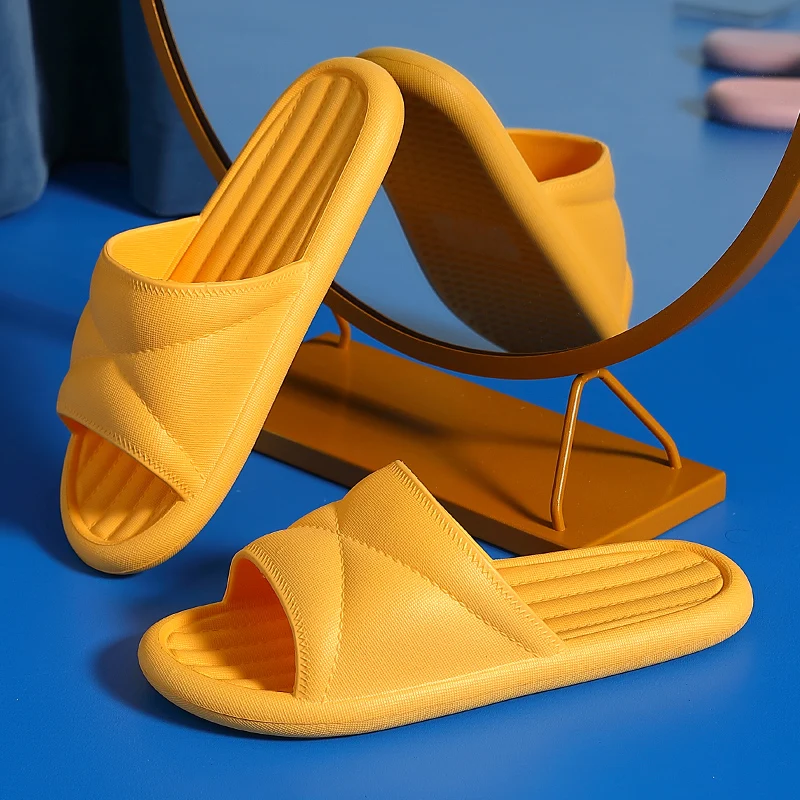 

Women Deodorant Thick Platform Slippers Indoor Bathroom Slipper Soft Eva Anti-Slip Couples Home Floor Slides Ladies Summer Shoes