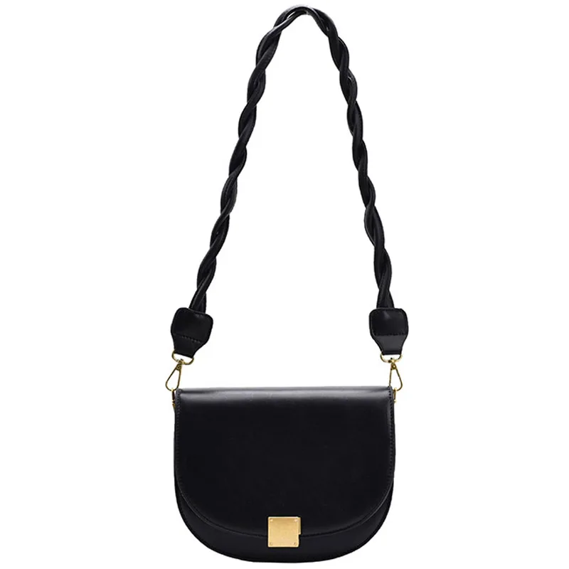 

strap Weave Shoulder Saddle bag 2021 Fashion New High quality PU Leather Women's Designer Handbag Vintage Shoulder Messenger Bag