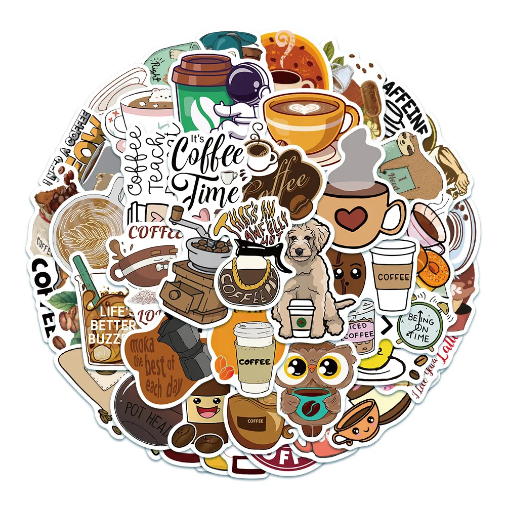 10/30/50 Uds. Cuaderno de Graffiti de Arte de caf&eacute; creativo, Material de cuenta de mano, pegatina de decoraci&oacute;n de juguete al por mayor-0