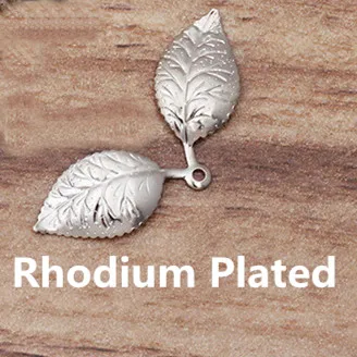 Rhodium Plated 100 шт 13*32 мм Металл латунь материал 7 цветов покрытием филигранная подвеска в форме листа для изготовления ювелирных изделий - Цвет: Rhodium Plated