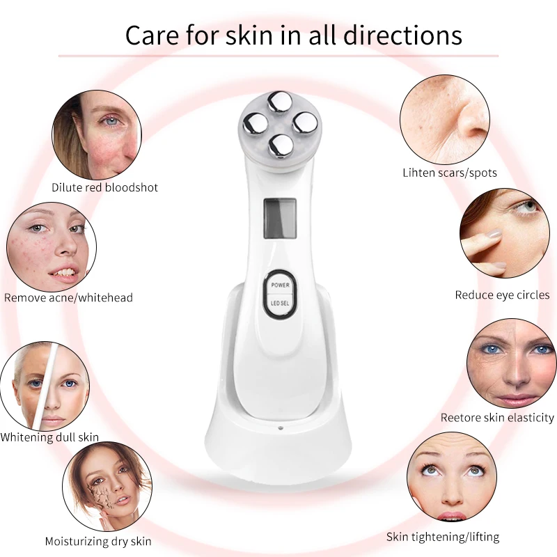 6IN1 RF&ampEMS Radio Mesotherapy Electroporation Face Beauty Pen Frequency LED Photon Skin Rejuvenation Remover Wrinkle | Красота и
