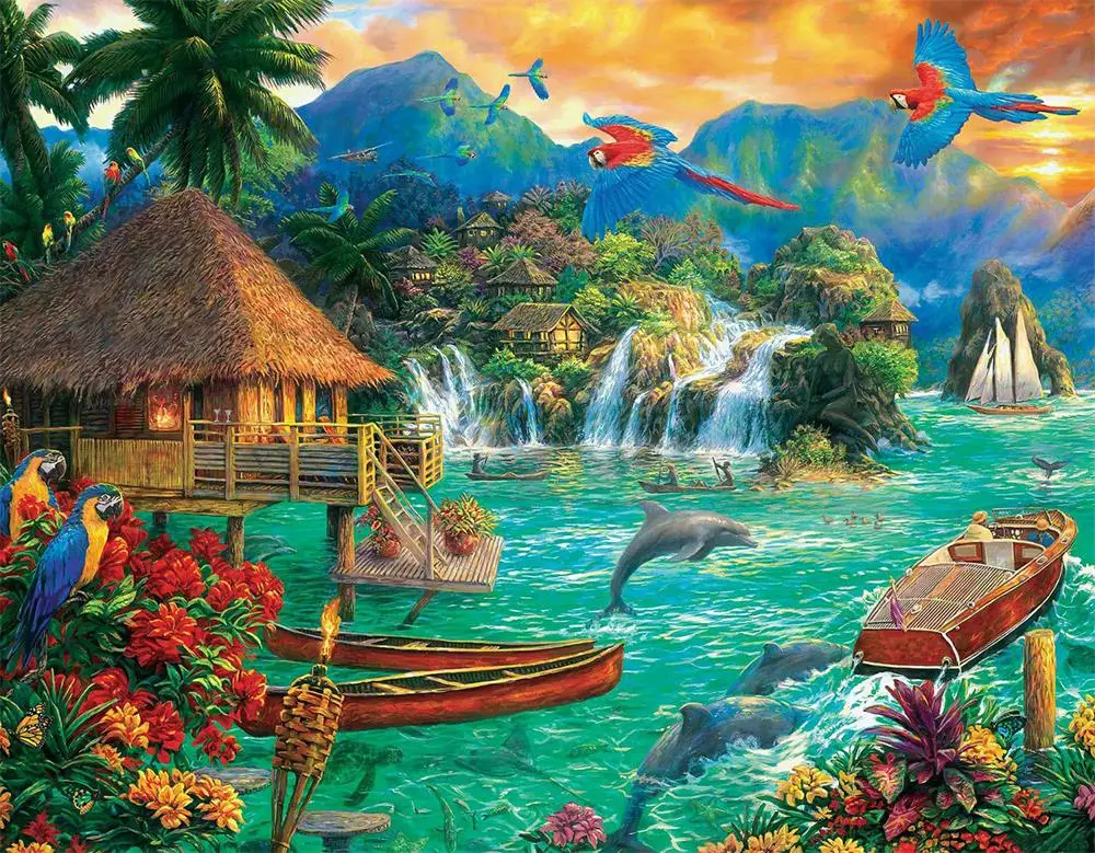 

5D DIY Diamond Painting Seaside Landscape Cross Stitch Mosaic Diamond Embroidery Home Decor Wall Art Painting Crafts Handmade