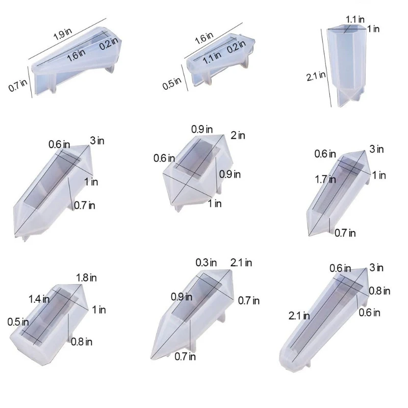 

18Pcs Resin Pendulum Molds Silicone Quartz Crystal Molds with 20cs Metal Bead Caps Epoxy UV Resin Molds Jewelry Tools