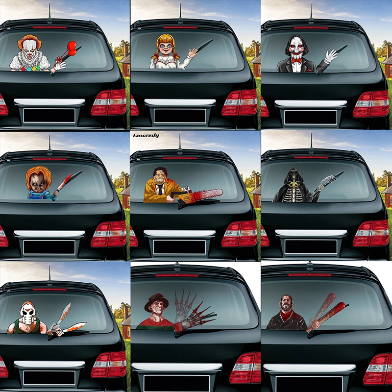 Серия автомобильных наклеек на Хэллоуин разные стили ПВХ заднее ветровое стекло
