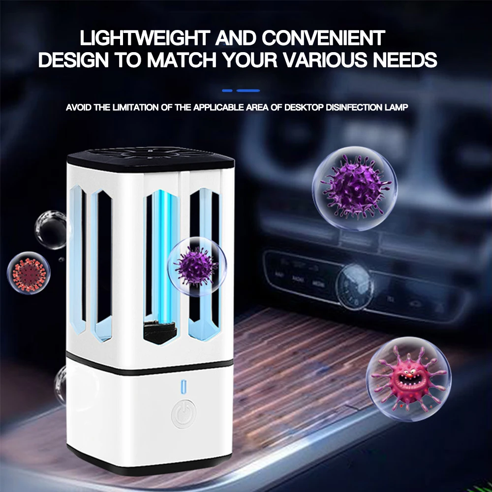 В наличии домашняя портативная ультрафиолетовая бактерицидная лампа 360 градусов