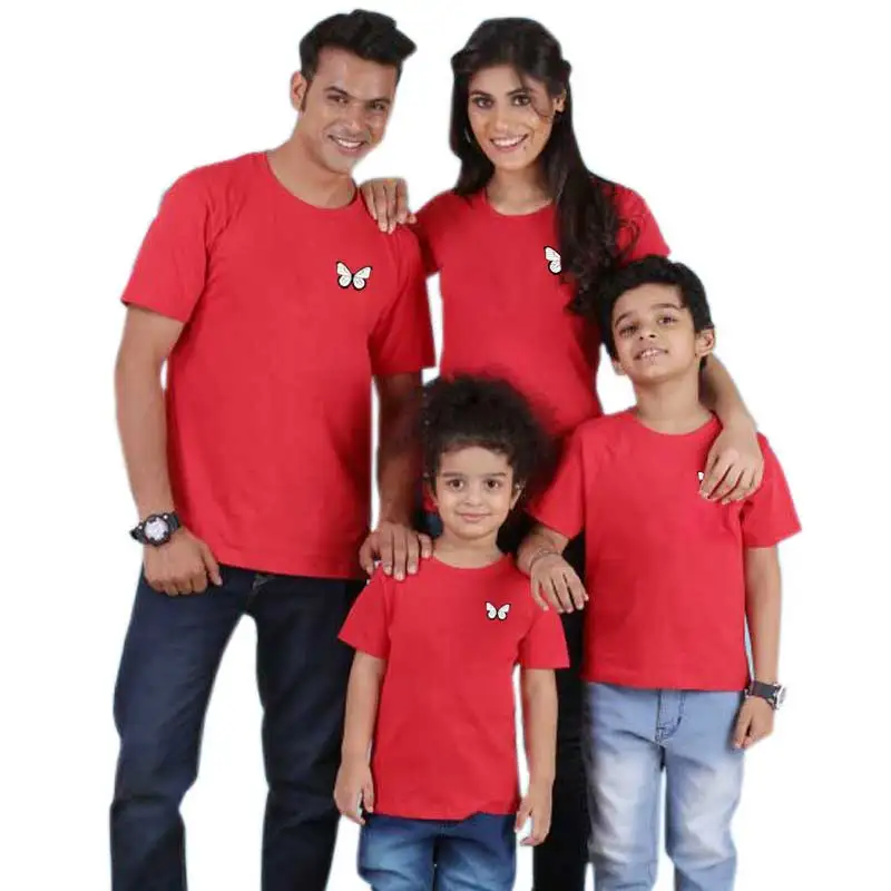 Одинаковые наряды с принтом бабочки для мамы дочки папы и ребенка одежда меня