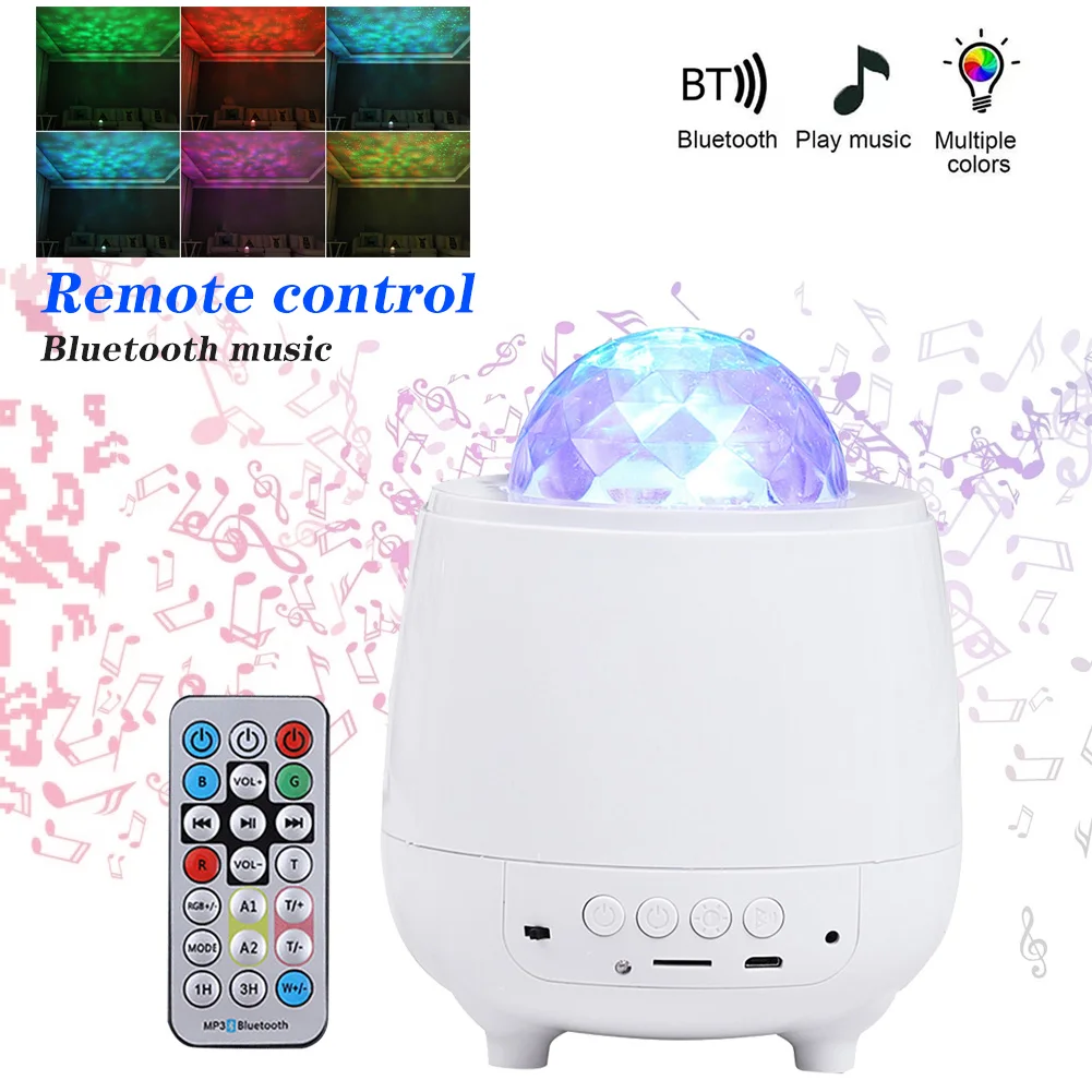 

LED Laser Night Light Color Projection Lamp Starry Sky Water Grain Atmosphere Light Romantic Electric Stage Lights Hot