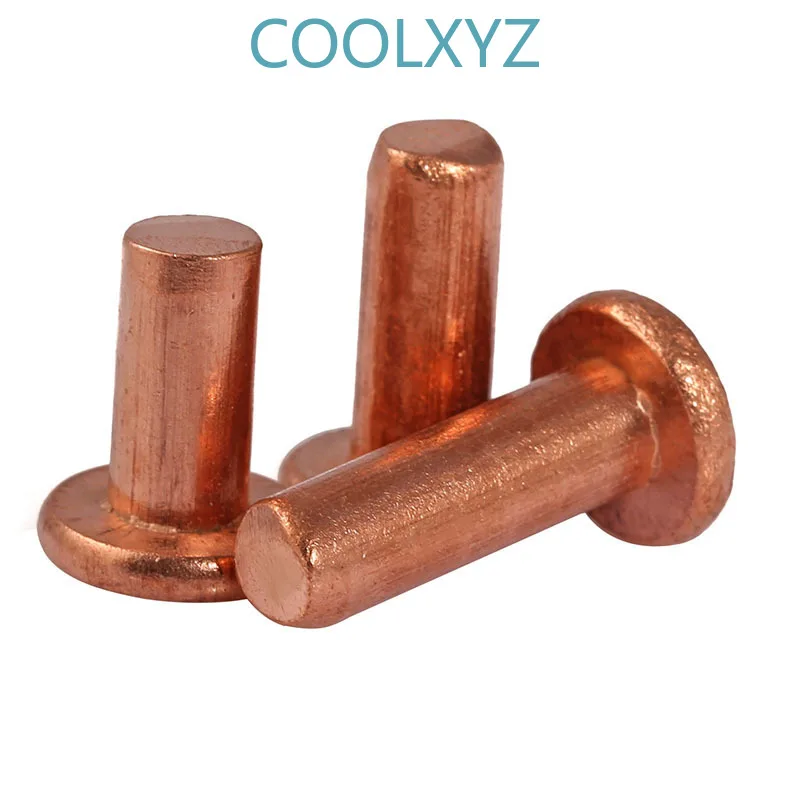 Твердые красные медные заклепки зеркальные с плоской головкой M2 5 шт.|Заклепки| |