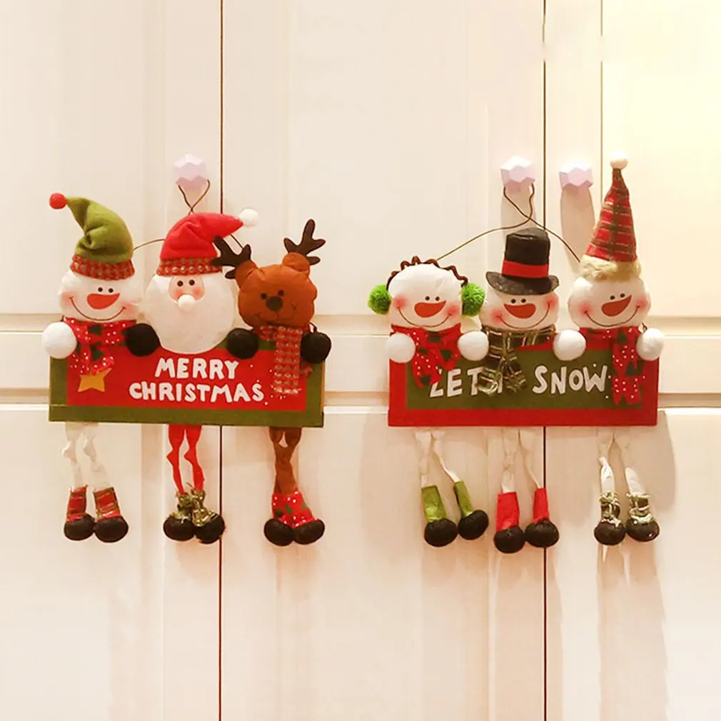 

Christmas Pendant Fabric Santa Snowman Letter Card Pendant Door Hanging Christmas Decoration Venue Decoration Hanging