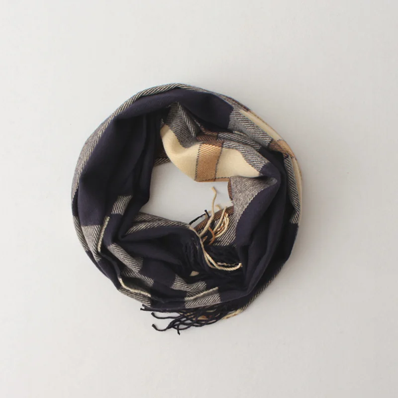 Тартановый плед из искусственного кашемира женские зимние шарфы толстые теплые